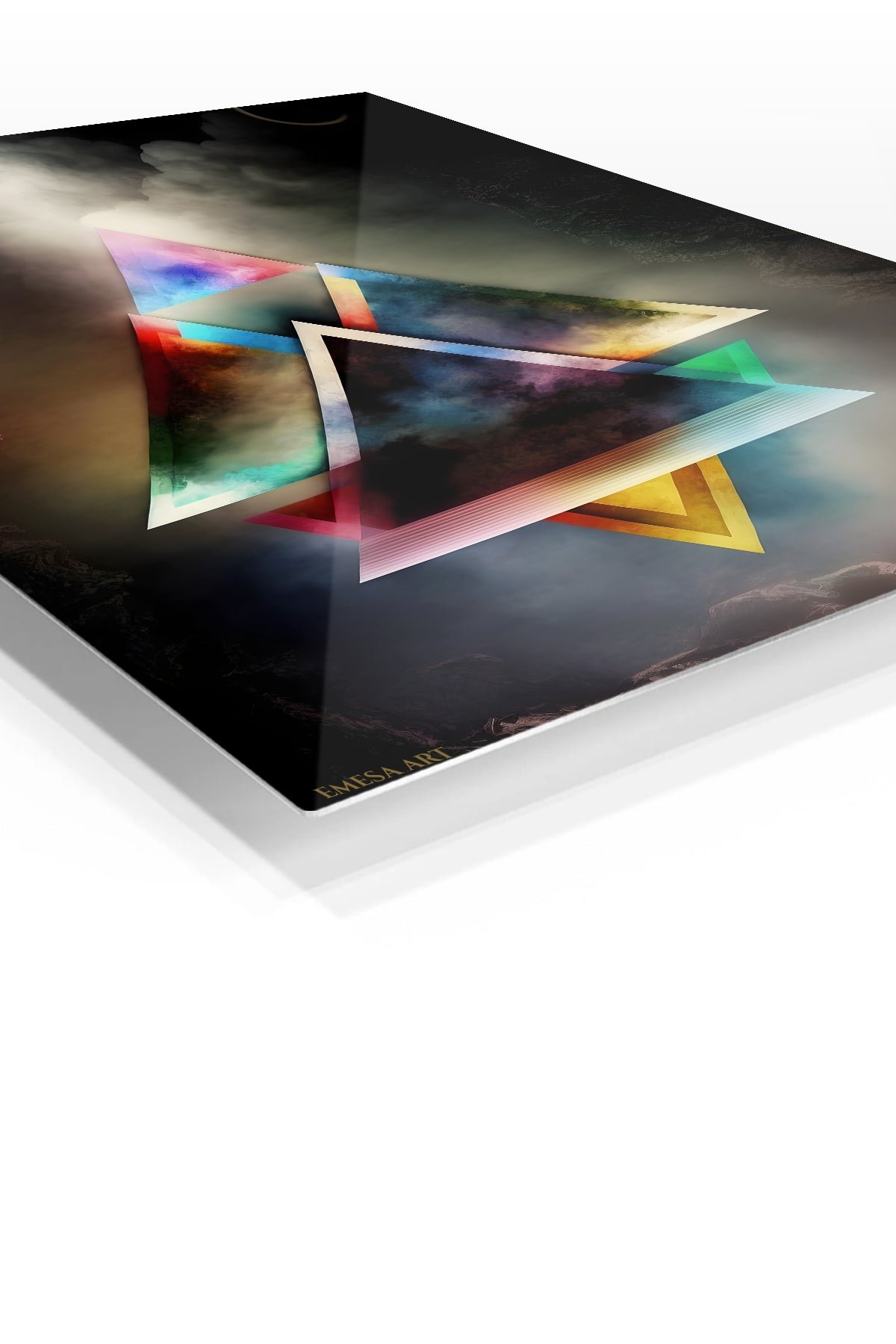 Celestial Prism Triangles metal wall art print, view 2