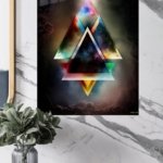 Celestial Prism Triangles metal wall art print, view 4