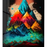 Chromatic Mountain Realm metal wall art print