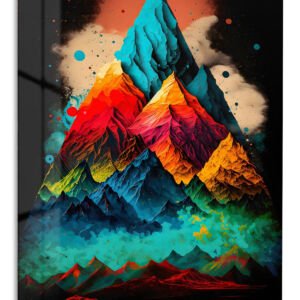 Chromatic Mountain Realm metal wall art print
