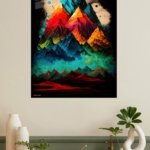 Chromatic Mountain Realm metal wall art print, view 4