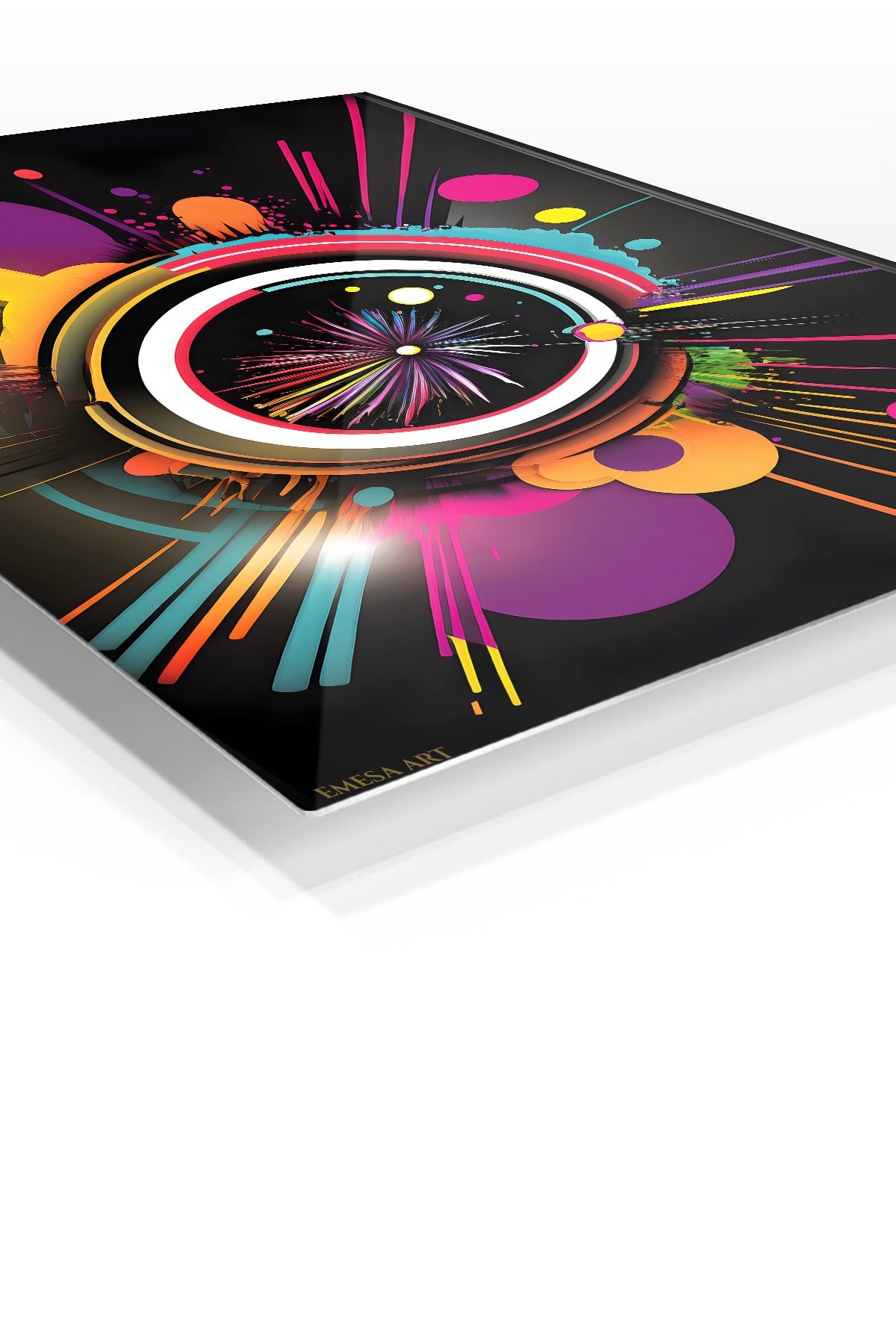 Neon Orbit Burst metal wall art print, view 2