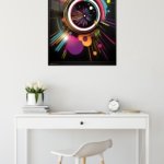 Neon Orbit Burst metal wall art print, view 5