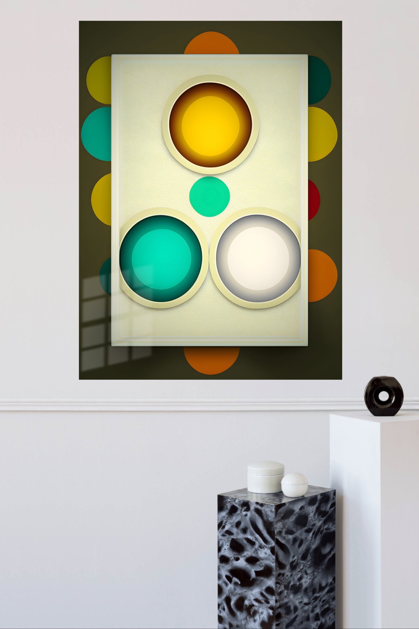 Layered Circle Geometry metal wall art print, view 4