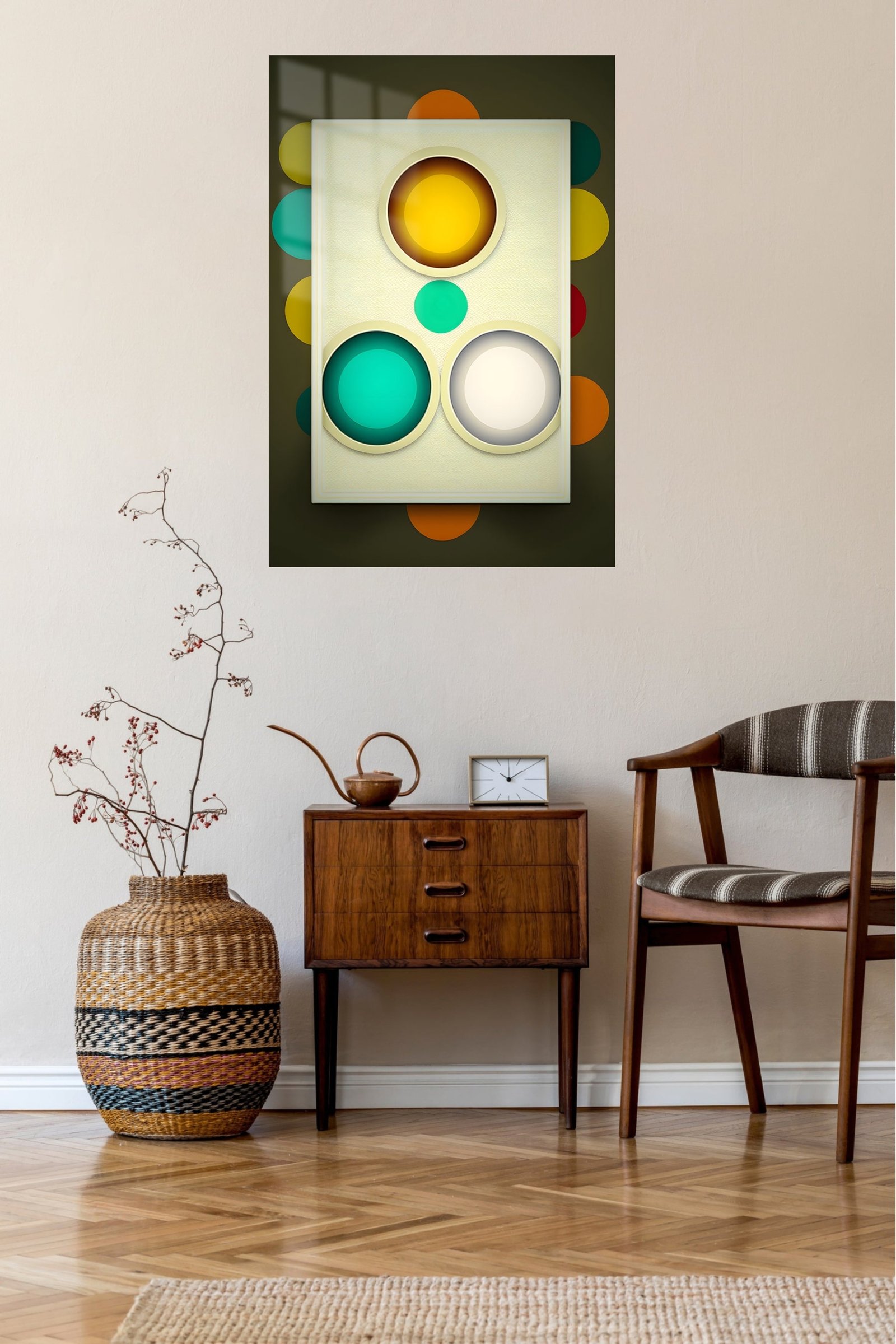Layered Circle Geometry metal wall art print, view 5