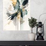 Teal and Gold Vertical Currents metal wall art print, view 4