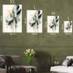 Teal and Gold Vertical Currents metal wall art print, view 6