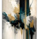 Teal and Gold Ascension metal wall art print