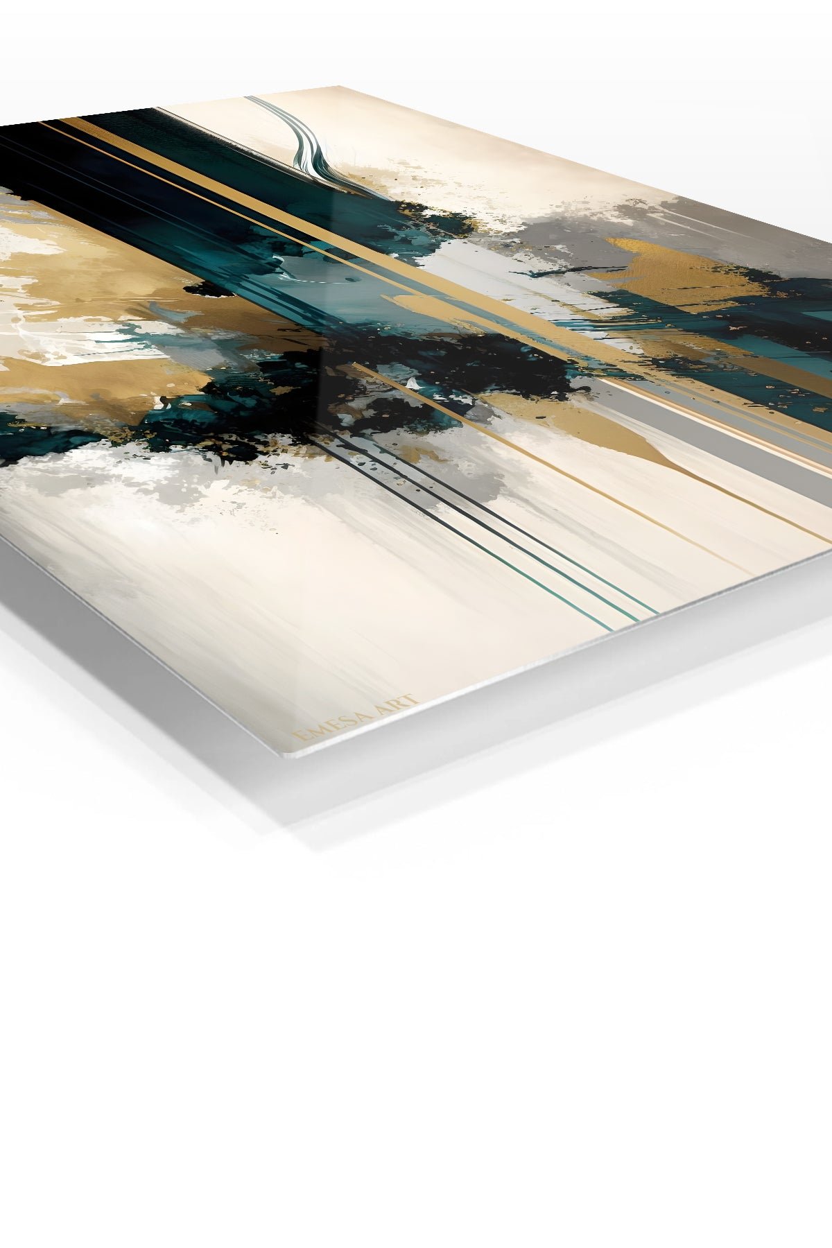 Teal and Gold Ascension metal wall art print, view 2