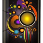Orbiting Sunburst Abstraction metal wall art print