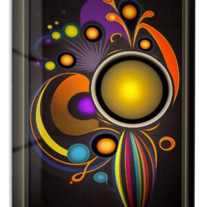 Orbiting Sunburst Abstraction metal wall art print