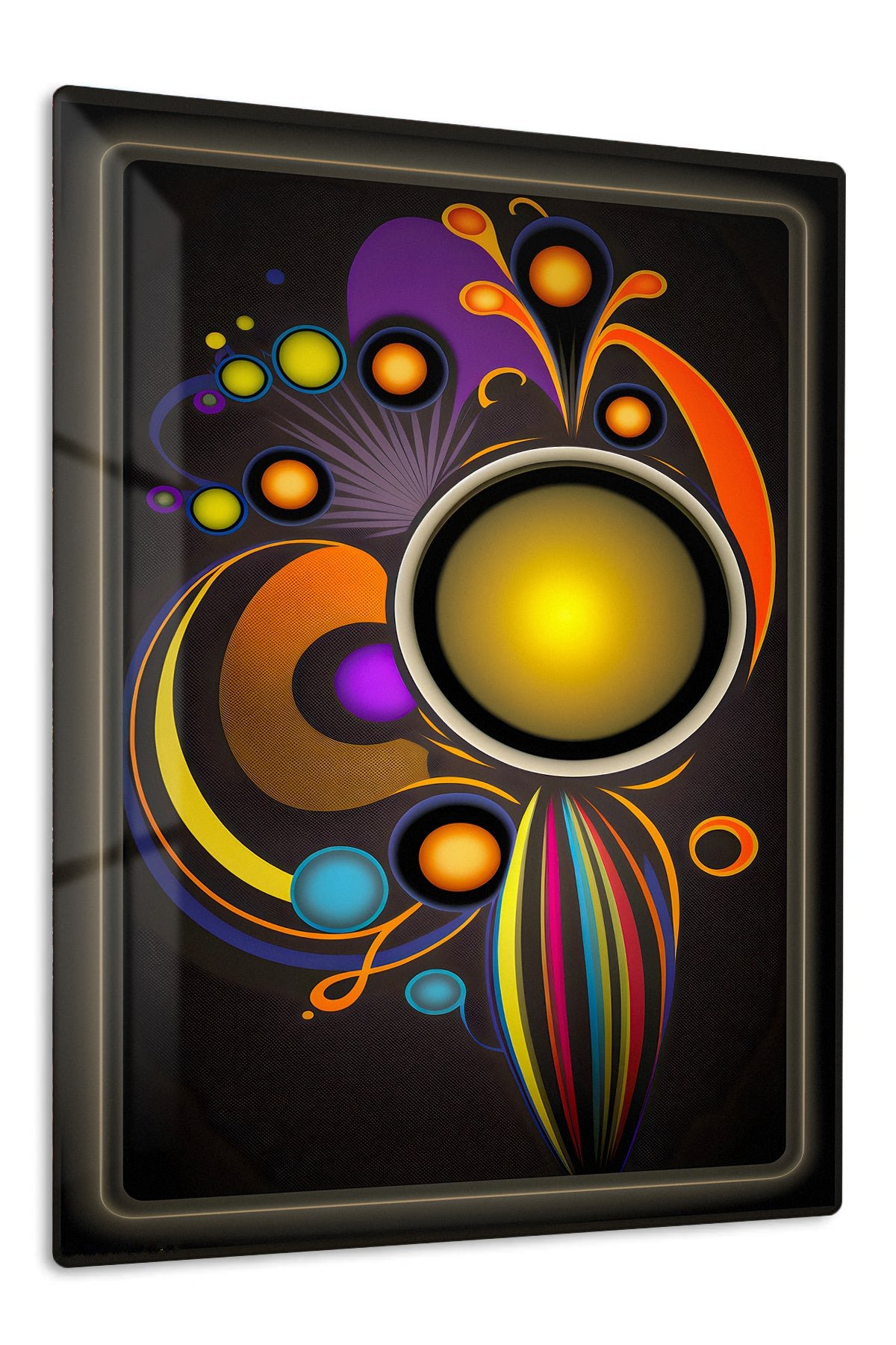 Orbiting Sunburst Abstraction metal wall art print