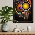 Orbiting Sunburst Abstraction metal wall art print, view 4