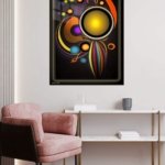 Orbiting Sunburst Abstraction metal wall art print, view 5