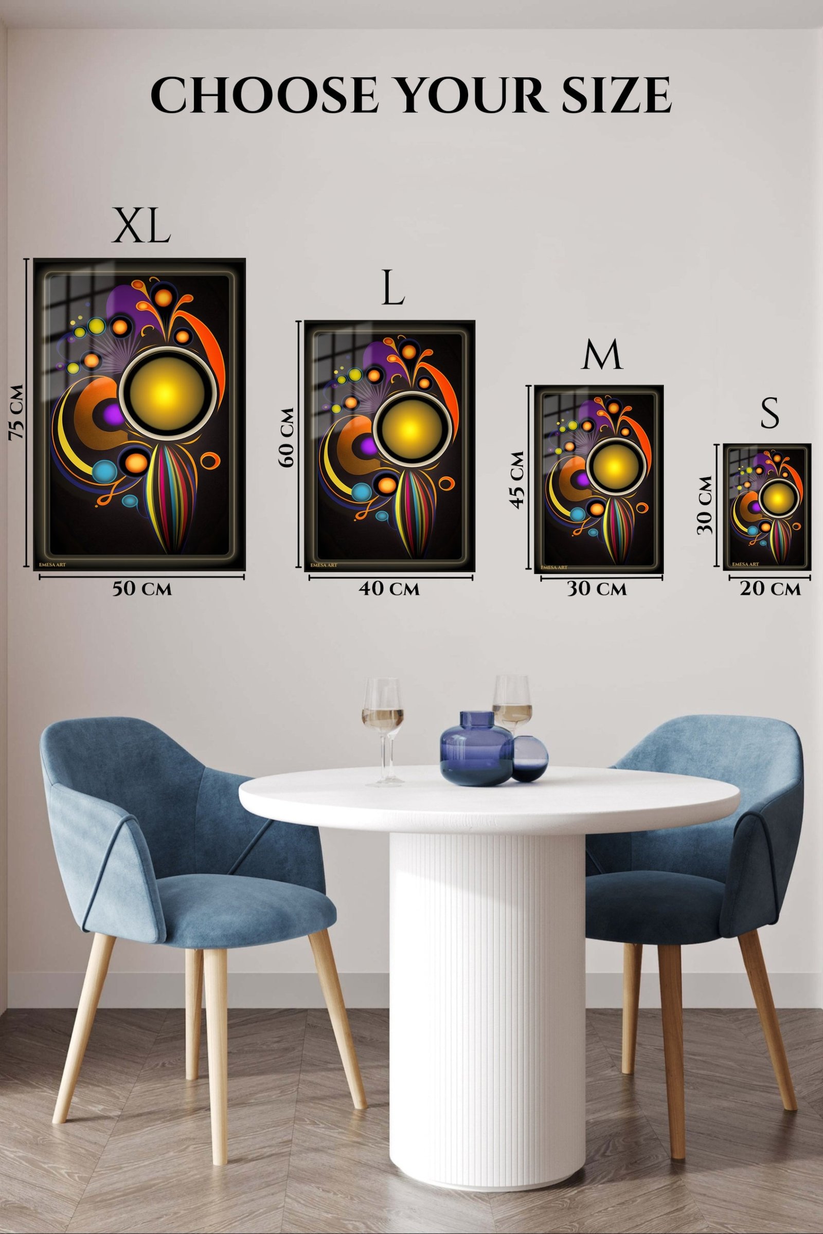 Orbiting Sunburst Abstraction metal wall art print, view 6