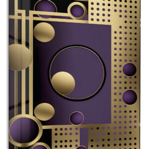 Golden Orbit Grid metal wall art print