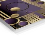 Golden Orbit Grid metal wall art print, view 2