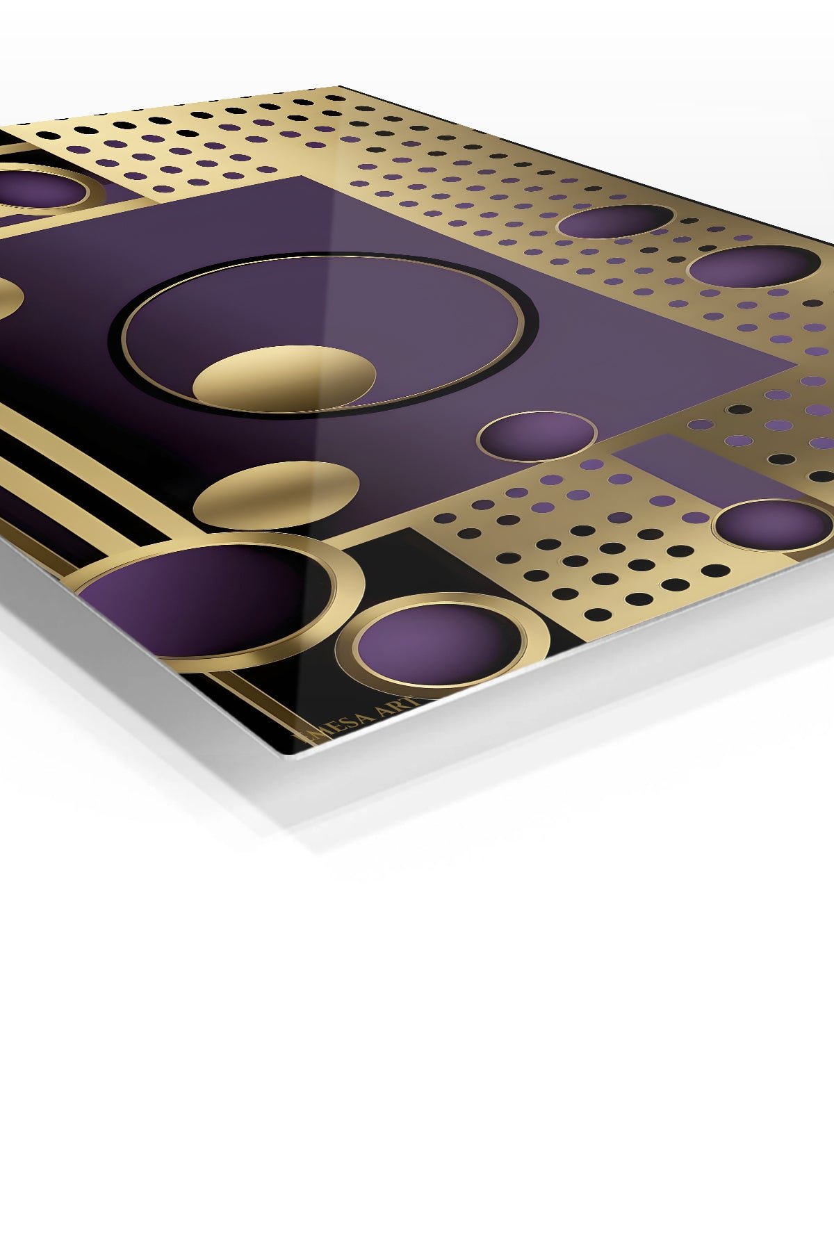 Golden Orbit Grid metal wall art print, view 2