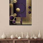 Golden Orbit Grid metal wall art print, view 4
