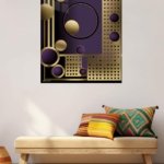 Golden Orbit Grid metal wall art print, view 5
