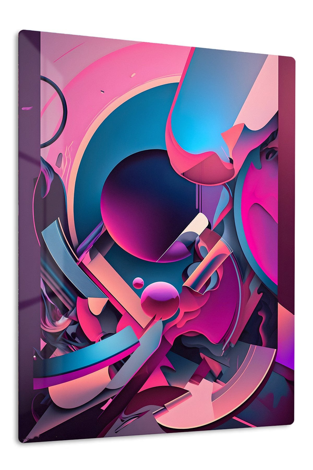 Neon Orbital Layers metal wall art print