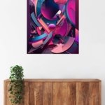 Neon Orbital Layers metal wall art print, view 5