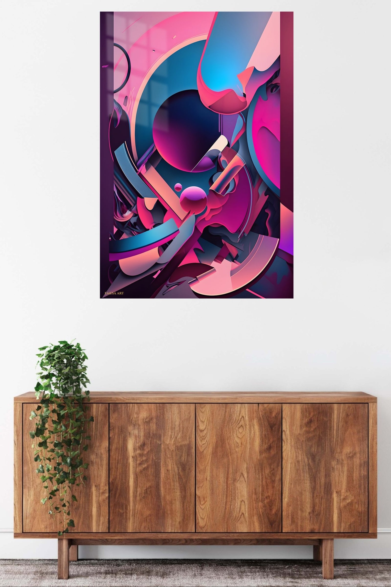 Neon Orbital Layers metal wall art print, view 5