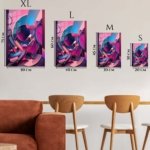 Neon Orbital Layers metal wall art print, view 6