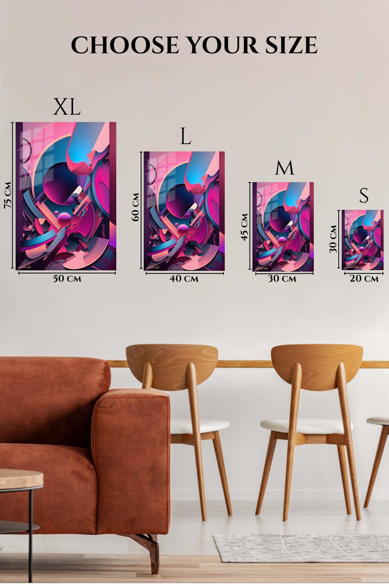 Neon Orbital Layers metal wall art print, view 6