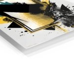Gold Frame Abstract Collision metal wall art print, view 2
