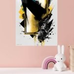 Gold Frame Abstract Collision metal wall art print, view 4