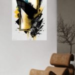 Gold Frame Abstract Collision metal wall art print, view 5