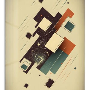 Orbiting Geometric Forms metal wall art print