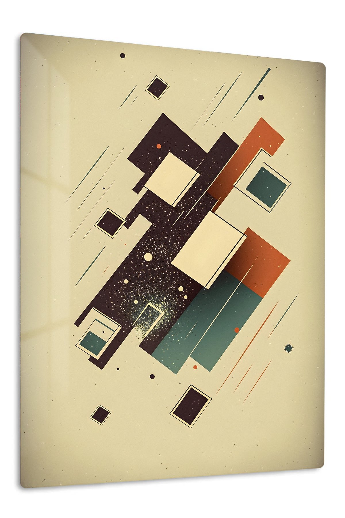 Orbiting Geometric Forms metal wall art print