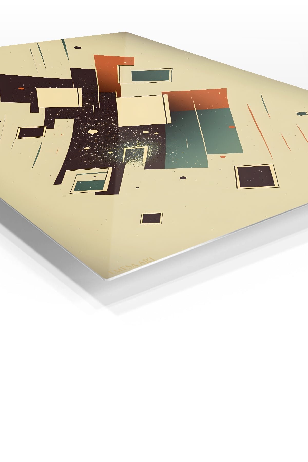Orbiting Geometric Forms metal wall art print, view 2