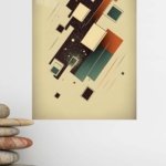 Orbiting Geometric Forms metal wall art print, view 4