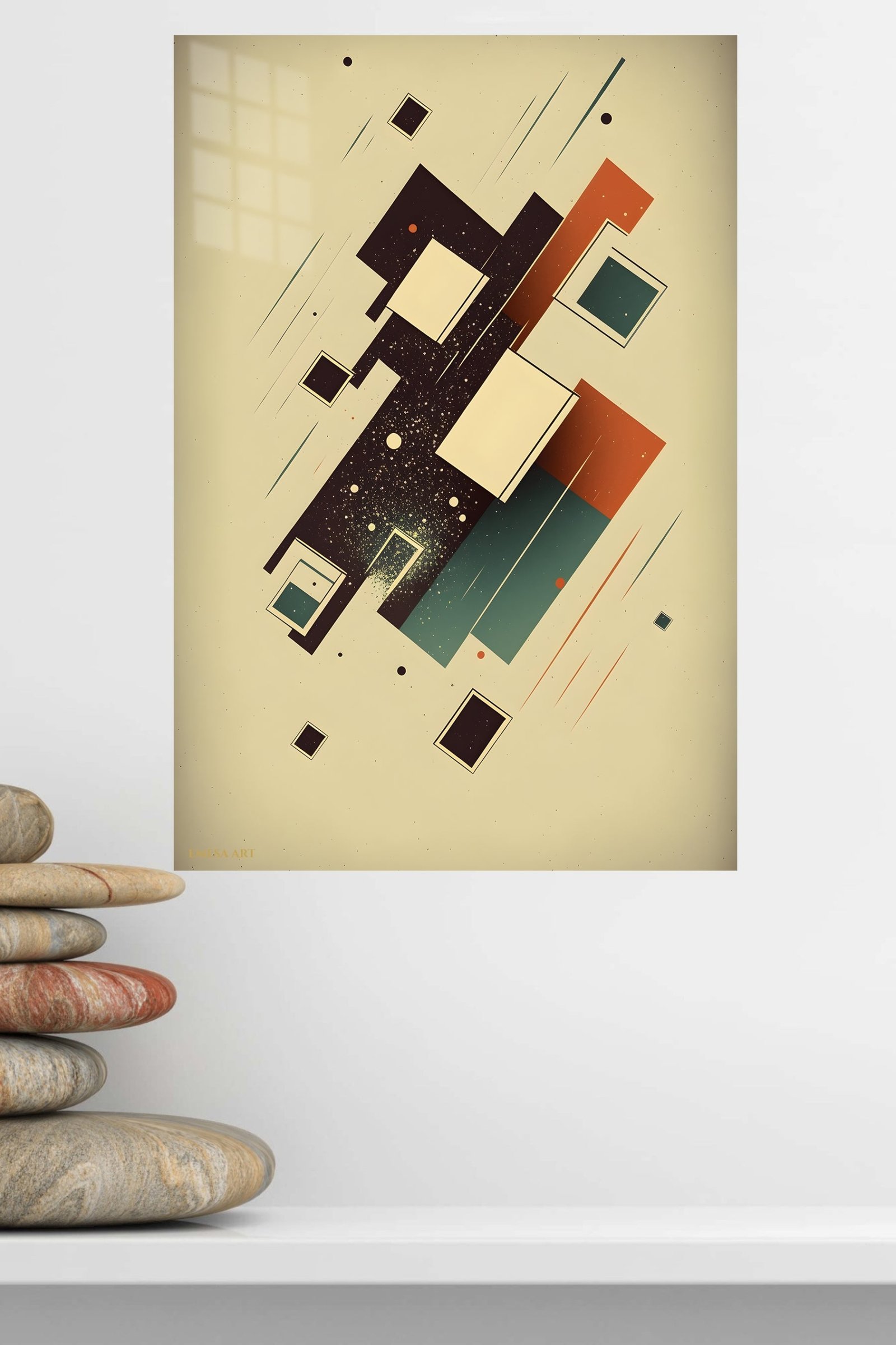 Orbiting Geometric Forms metal wall art print, view 4