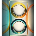Twin Halo Geometry metal wall art print