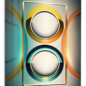 Twin Halo Geometry metal wall art print
