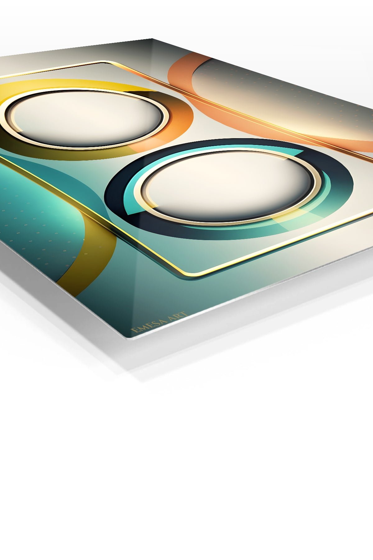 Twin Halo Geometry metal wall art print, view 2