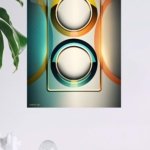 Twin Halo Geometry metal wall art print, view 4