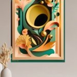 Botanical Orbit metal wall art print, view 4