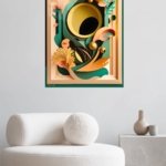 Botanical Orbit metal wall art print, view 5