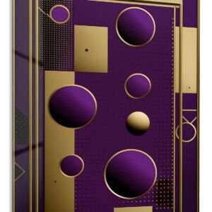 Gilded Violet Orb Geometry metal wall art print