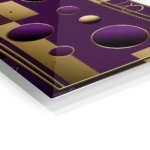 Gilded Violet Orb Geometry metal wall art print, view 2