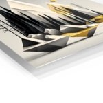 Geometric Mountain Forest in Gold metal wall art print, view 2