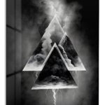 Smokebound Mountain Geometry metal wall art print