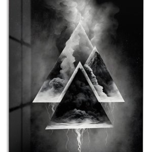 Smokebound Mountain Geometry metal wall art print
