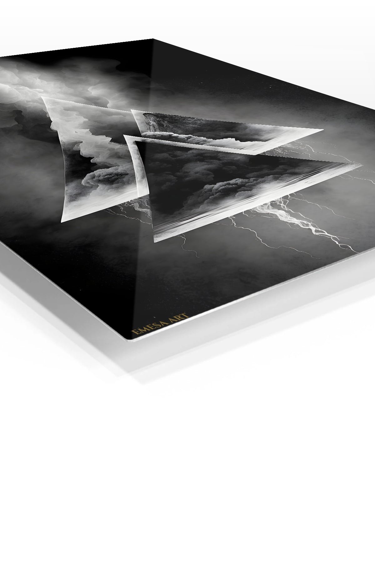 Smokebound Mountain Geometry metal wall art print, view 2