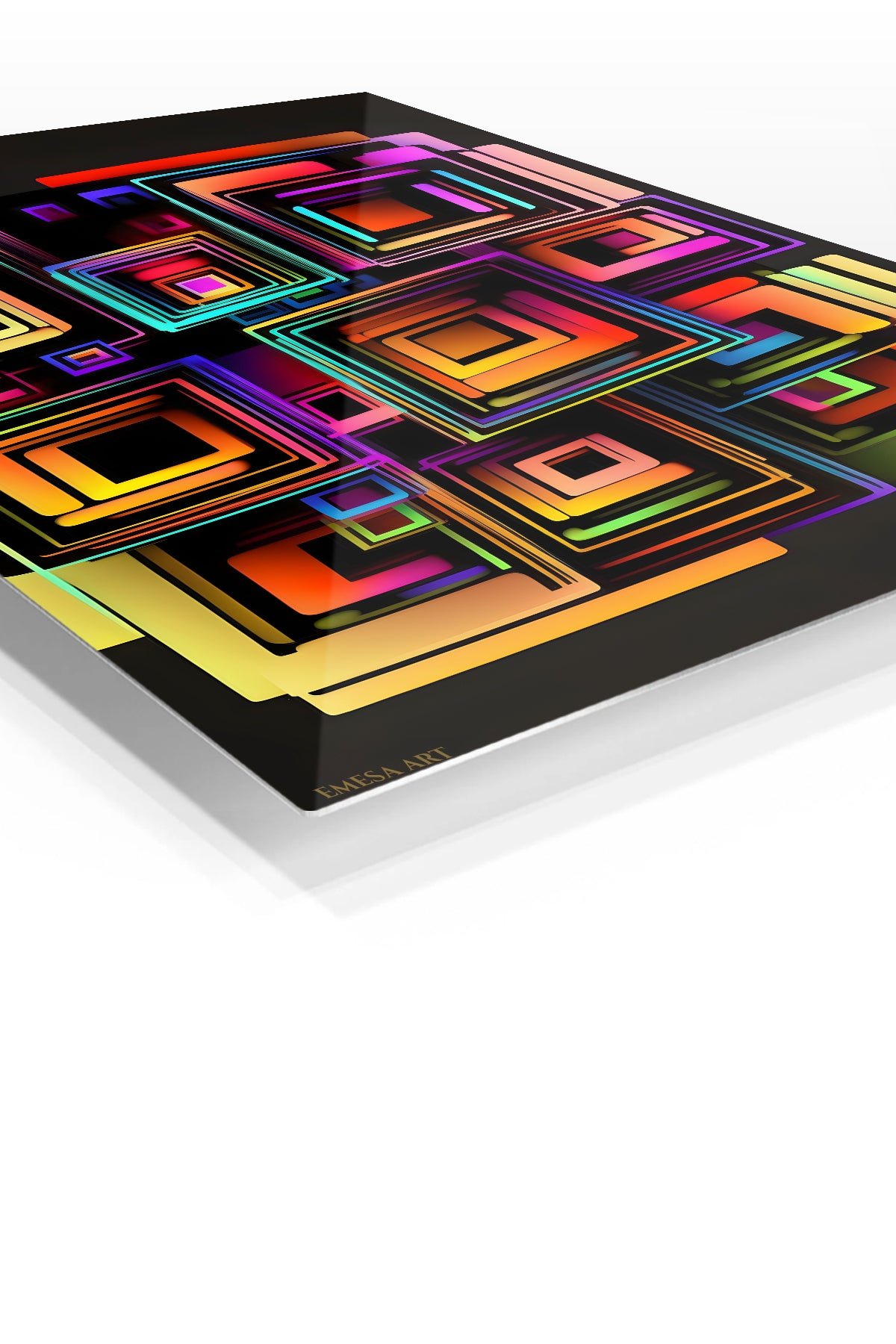 Neon Nested Squares metal wall art print, view 2